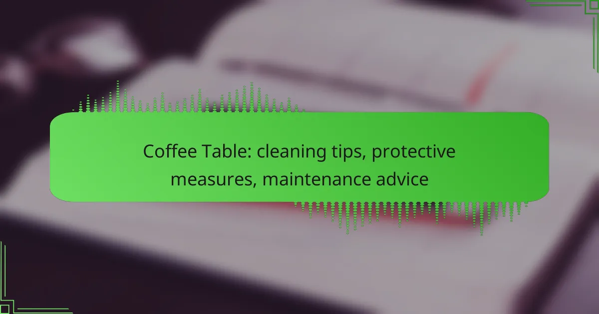 Coffee Table: cleaning tips, protective measures, maintenance advice