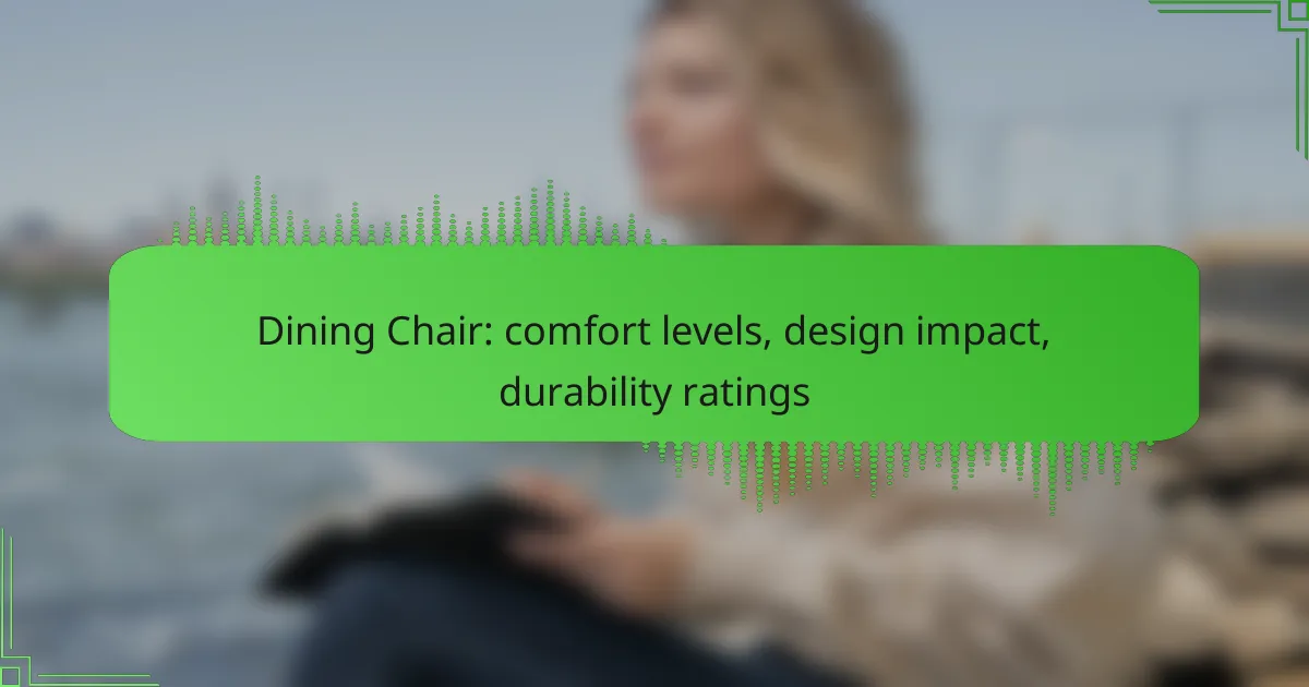 Dining Chair: comfort levels, design impact, durability ratings