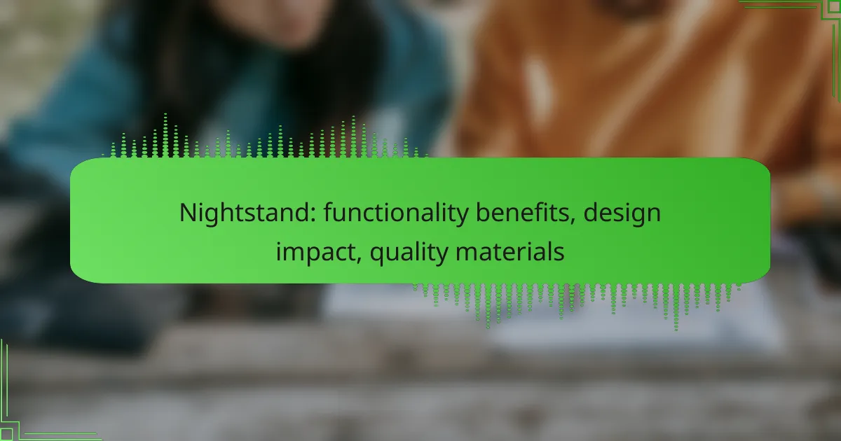 Nightstand: functionality benefits, design impact, quality materials