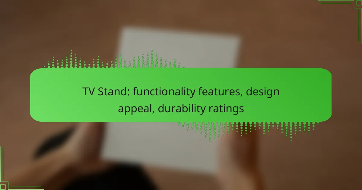 TV Stand: functionality features, design appeal, durability ratings