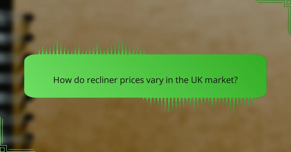 How do recliner prices vary in the UK market?