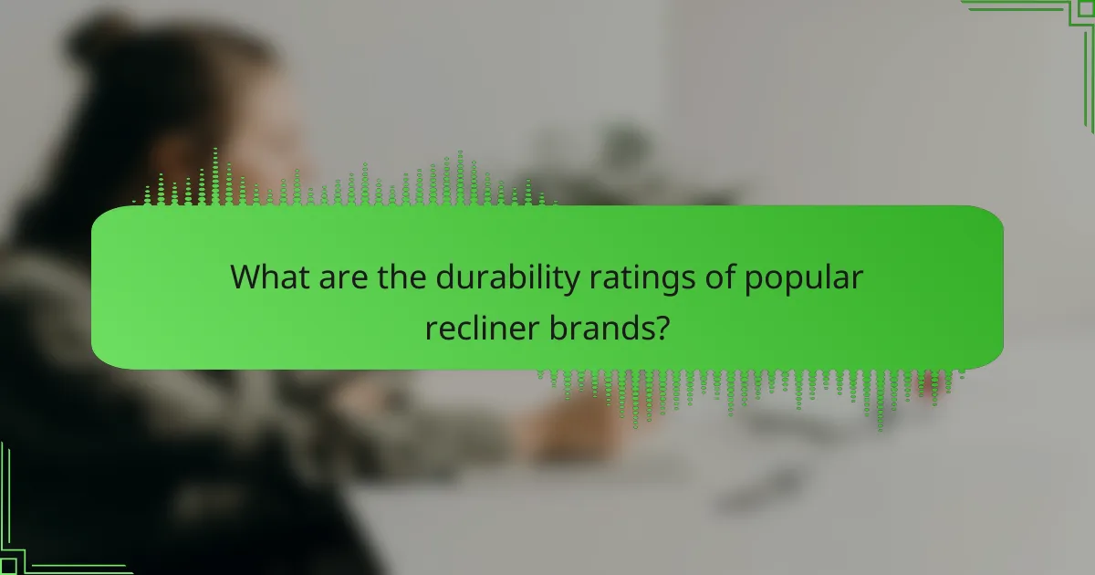 What are the durability ratings of popular recliner brands?