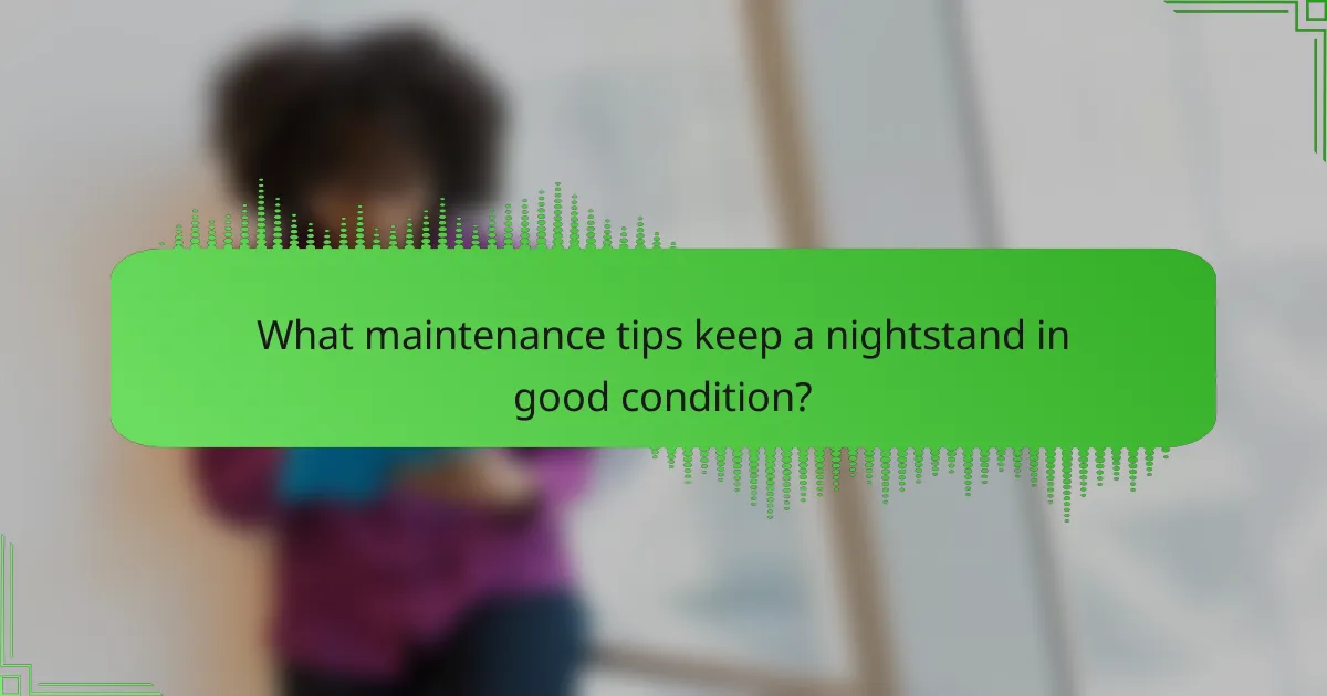 What maintenance tips keep a nightstand in good condition?